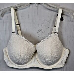New AERIE Bra White Plunge Floral Lace Size 40D